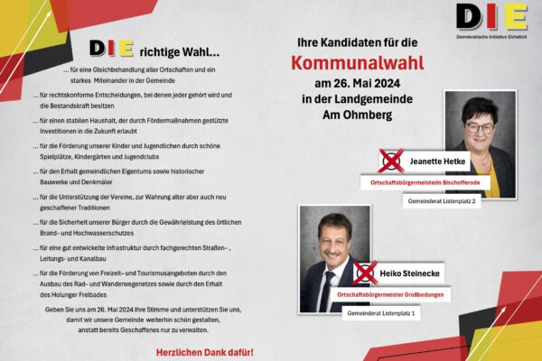 Kommunalwahl Landgemeinde Am Ohmberg