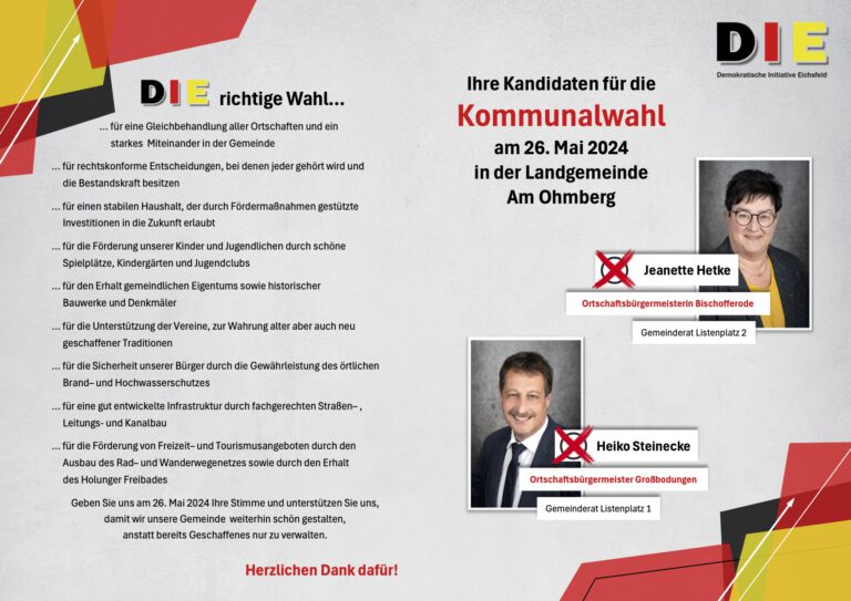 Kommunalwahl Landgemeinde Am Ohmberg