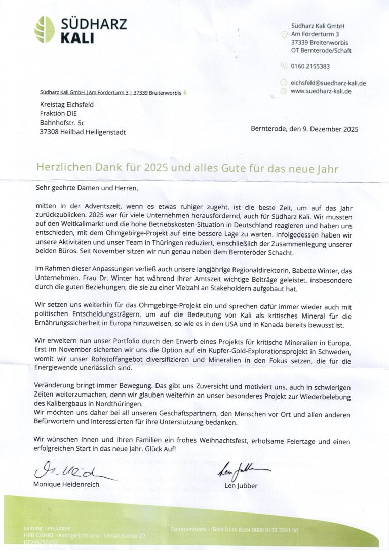 Südharz Kali Brief 2025