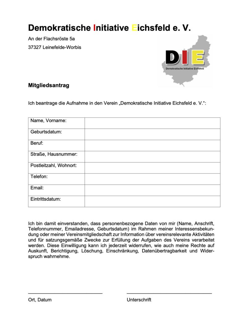 Mitgliederantrag